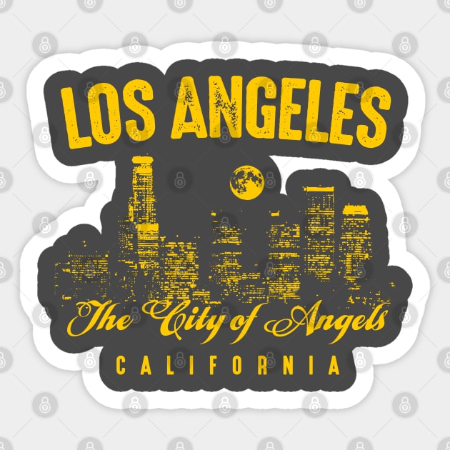 Los Angeles The City Of Angels Sticker by Designkix